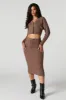 Jupe midi côtelée à taille coulissante sold by Urban Planet