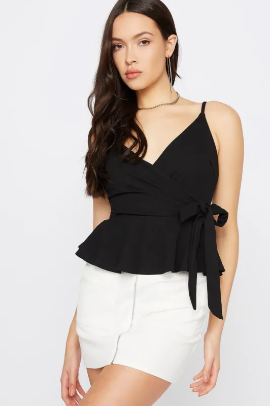Front Tie Wrap Peplum Tank sold by Urban Planet
