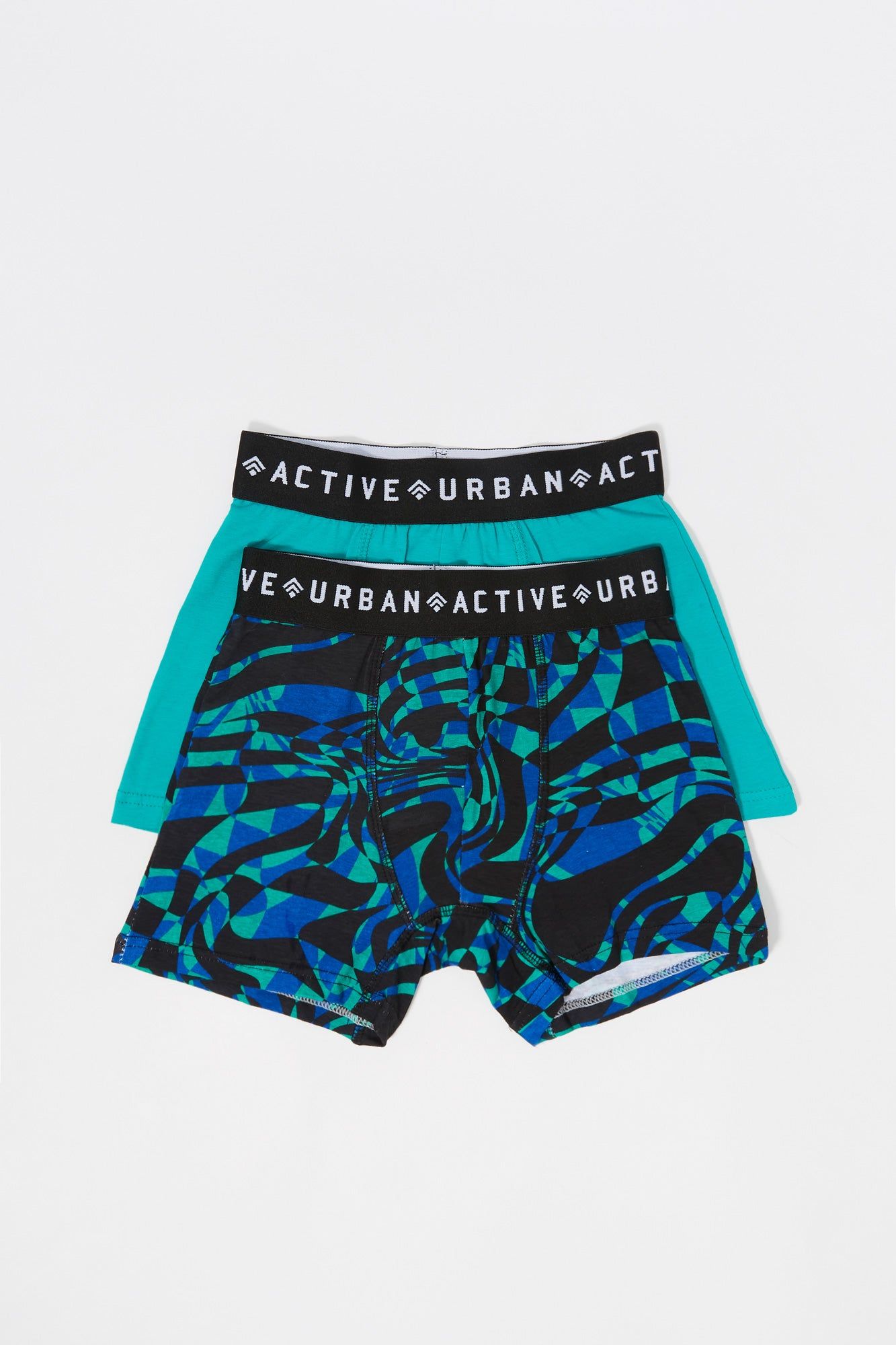 Boys Warped Checkered Print Boxer Set (2 Pack) sold by Urban Planet