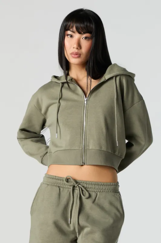 Active Fleece Cropped Zip-Up Jacket sold by Urban Planet