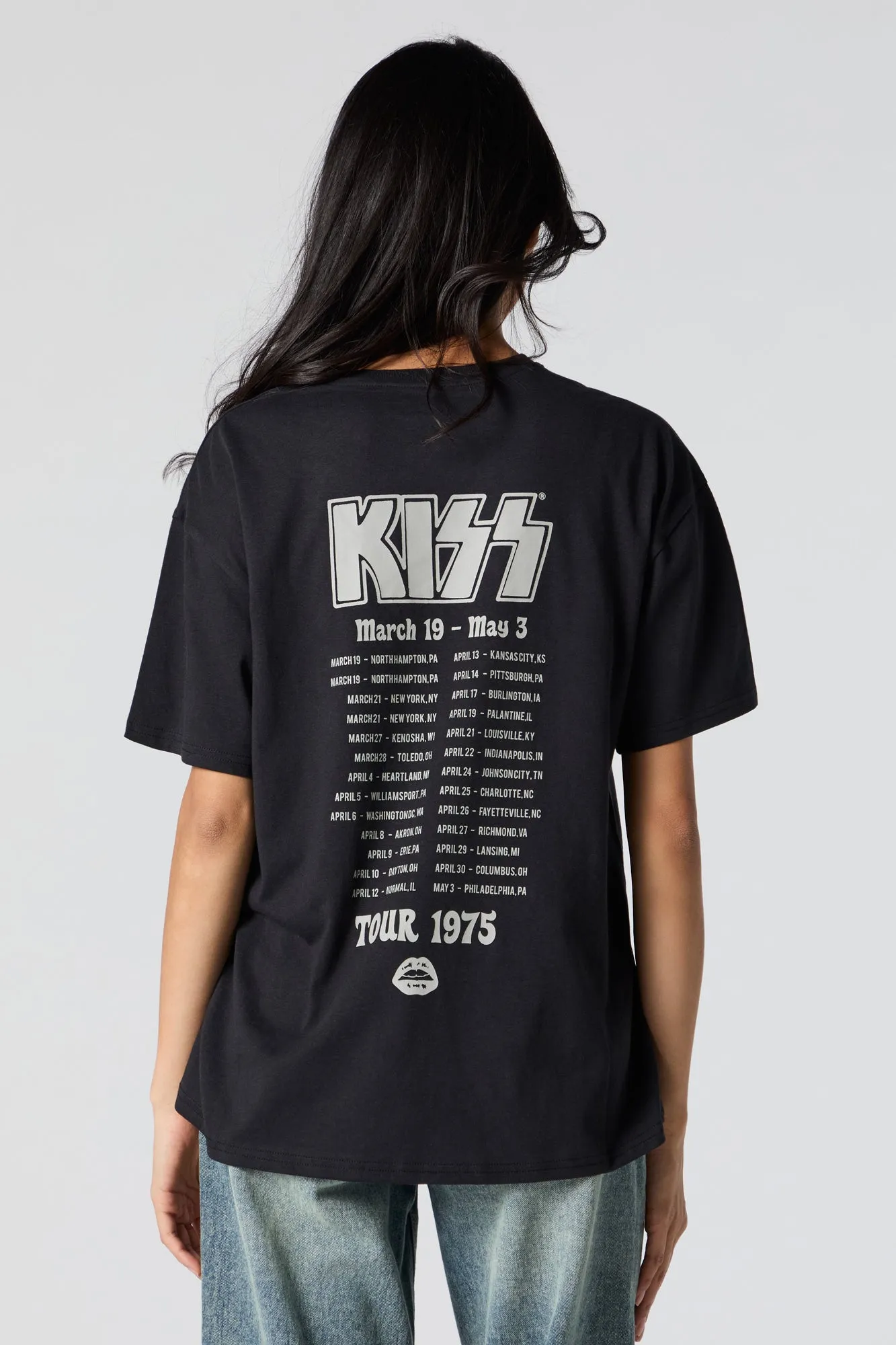 KISS Graphic Boyfriend T-Shirt sold by Urban Planet