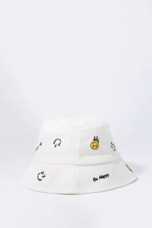Chapeau cloche avec motif brodé Be Happy pour garçon sold by Urban Planet