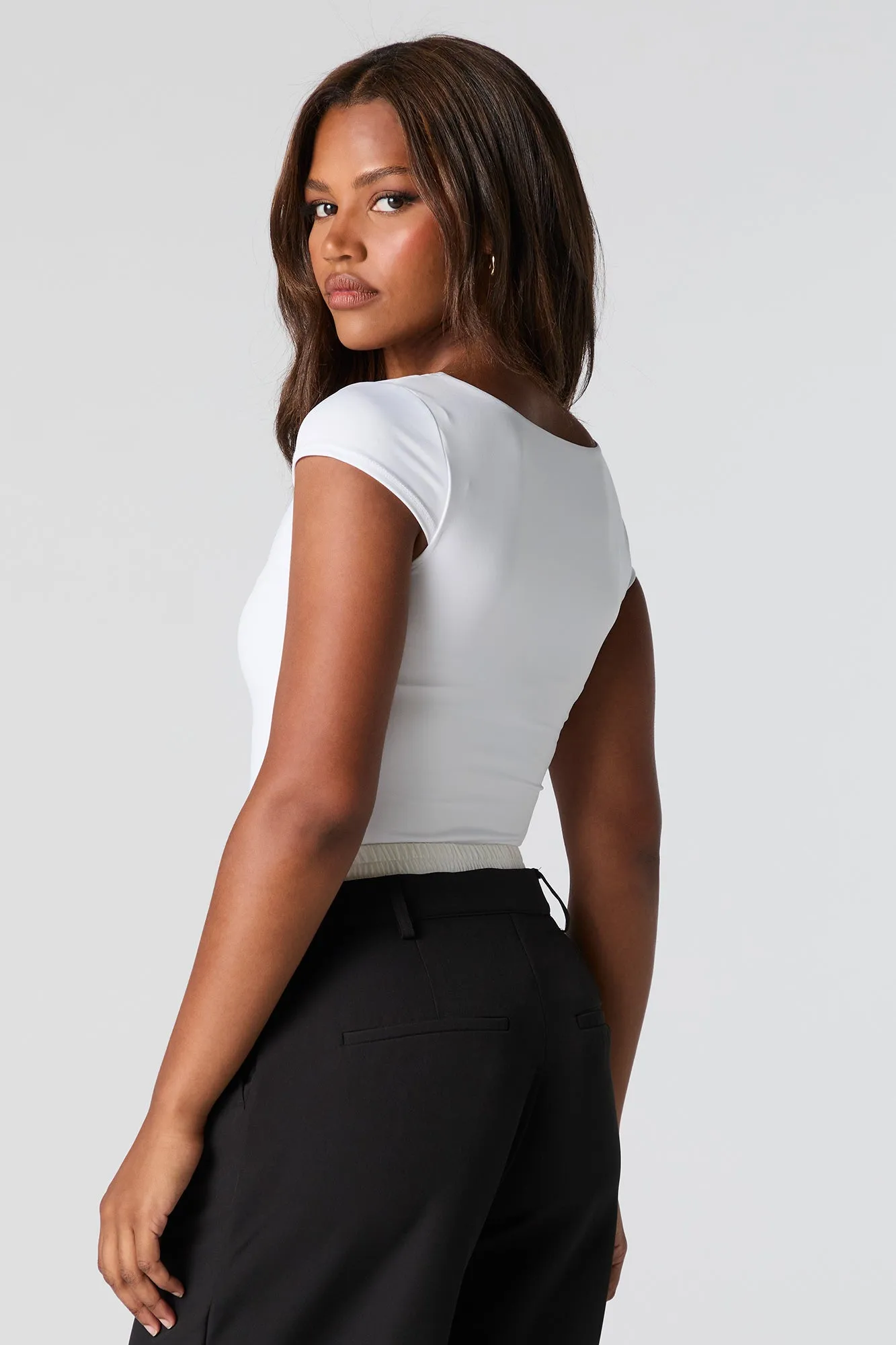 Contour Scoop Neck Cap Sleeve Bodysuit sold by Urban Planet product image thumbnail 4