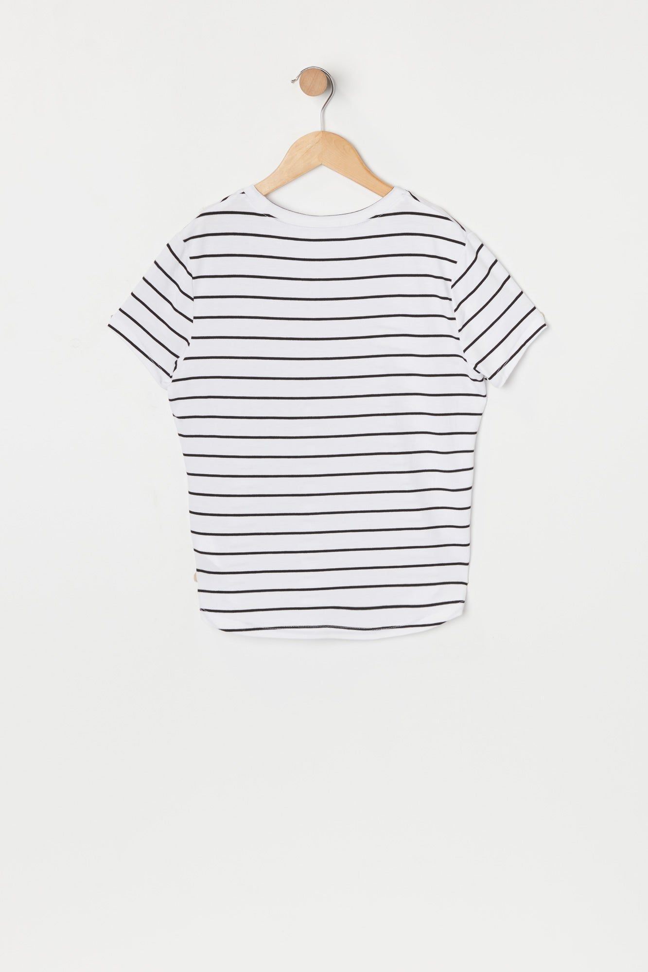 T-shirt décontracté rayé à encolure arrondie pour fille sold by Urban Planet product image thumbnail 2