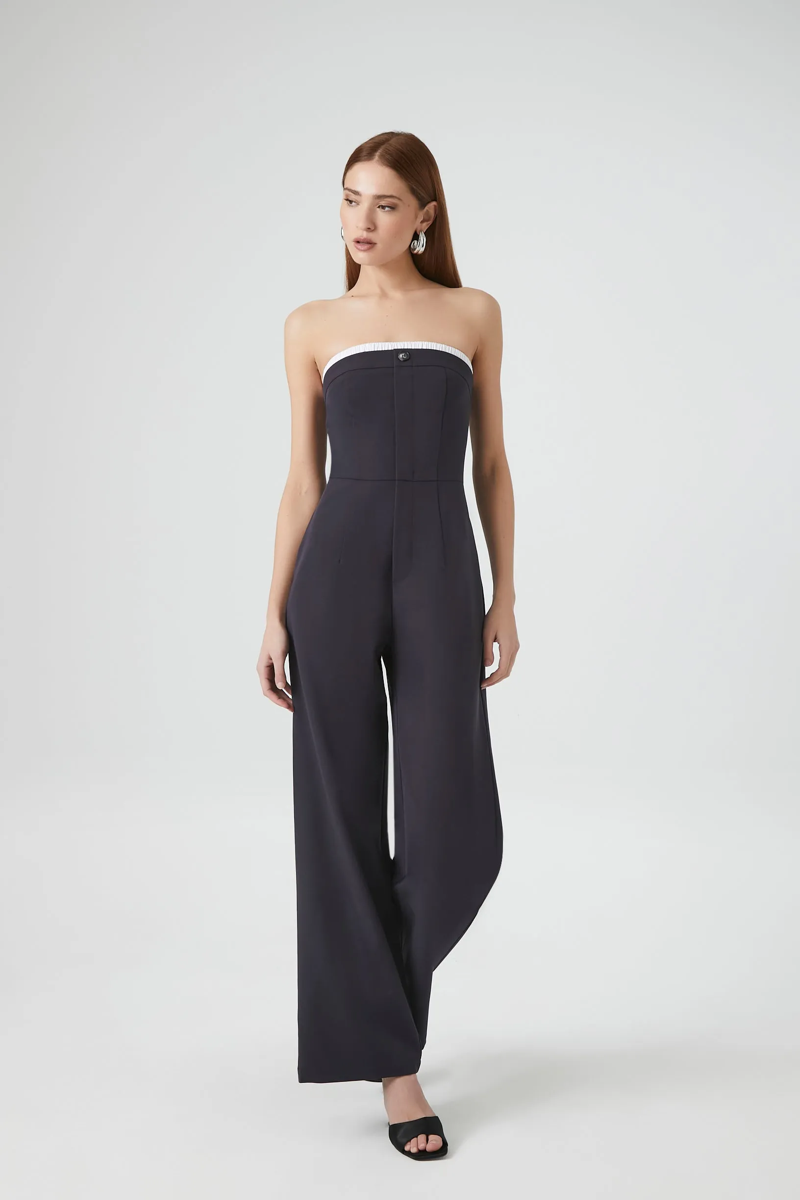 Strapless Wide Leg Jumpsuit sold by Urban Planet