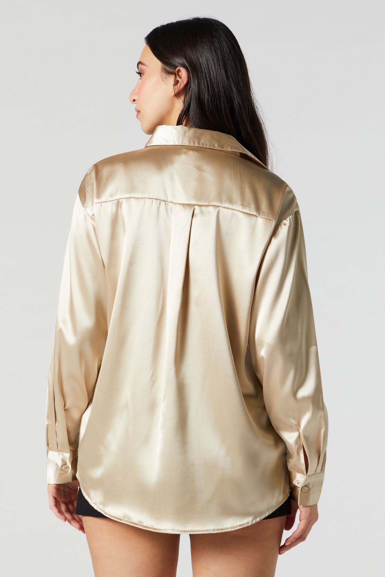 Satin Button-Up Top sold by Urban Planet product image thumbnail 5