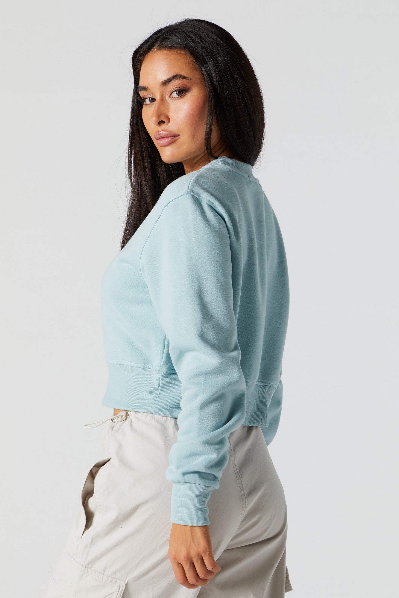 Fleece Cropped Sweatshirt sold by Urban Planet product image thumbnail 2