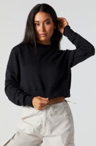 Fleece Cropped Sweatshirt sold by Urban Planet