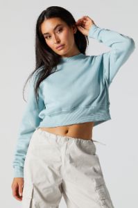 Fleece Cropped Sweatshirt sold by Urban Planet