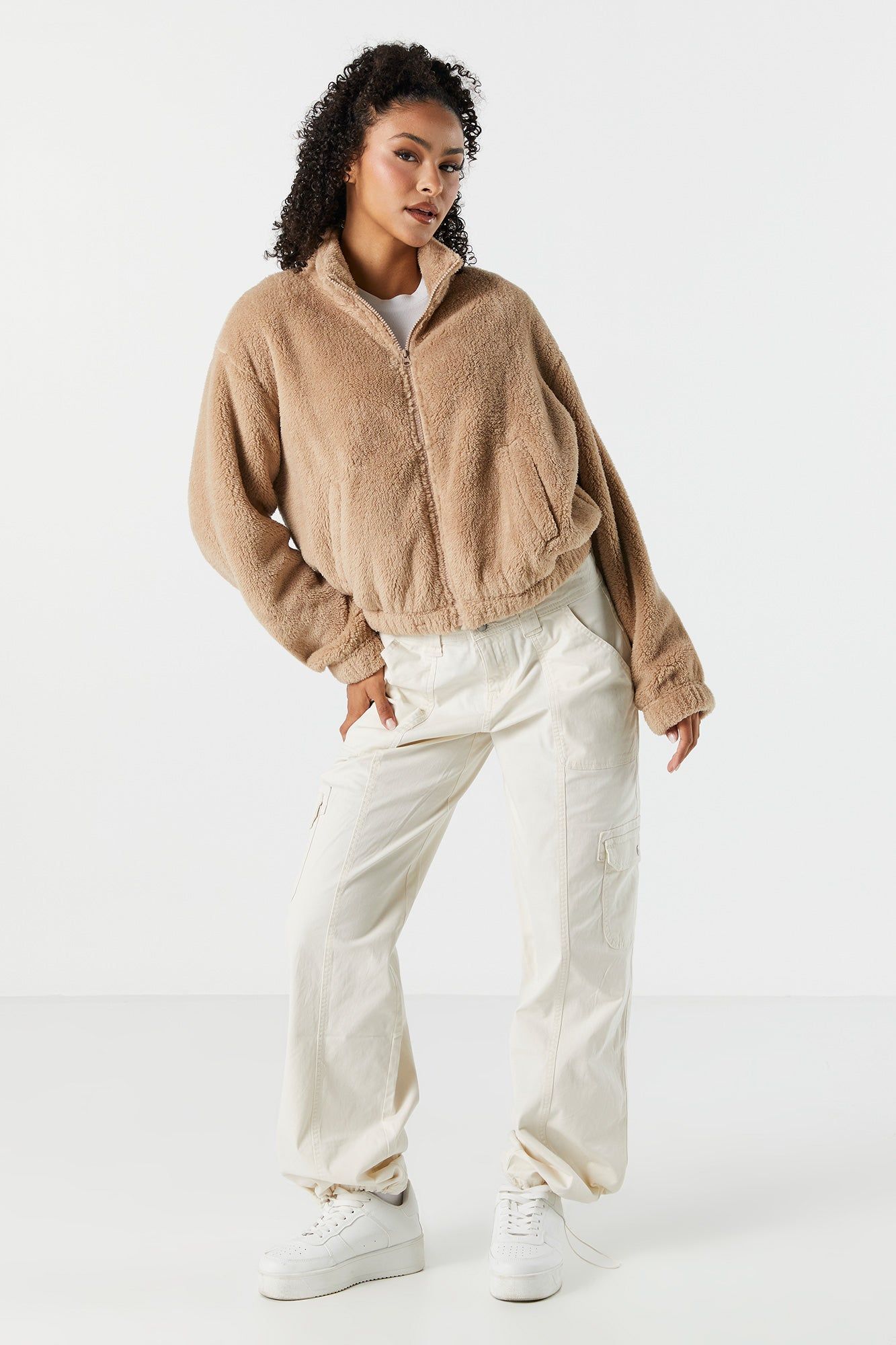 Fuzzy Zip-Up Jacket sold by Urban Planet product image thumbnail 2