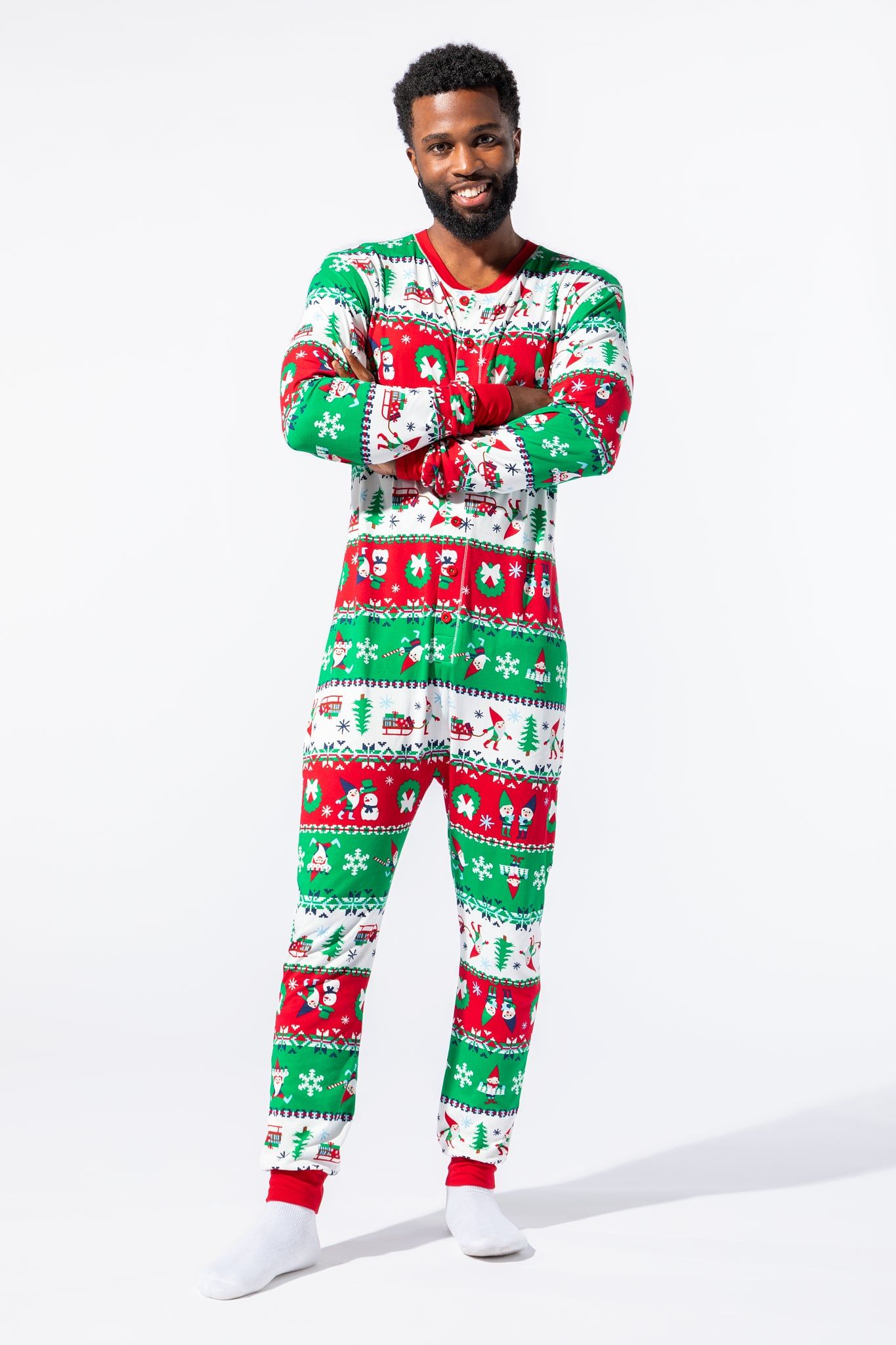 Unisex Fammy Jammies Xmas Gnome Onesie sold by Urban Planet product image thumbnail 2