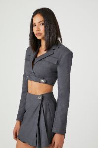 Cropped Notched Lapel Blazer sold by Urban Planet
