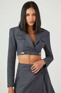 Cropped Notched Lapel Blazer sold by Urban Planet