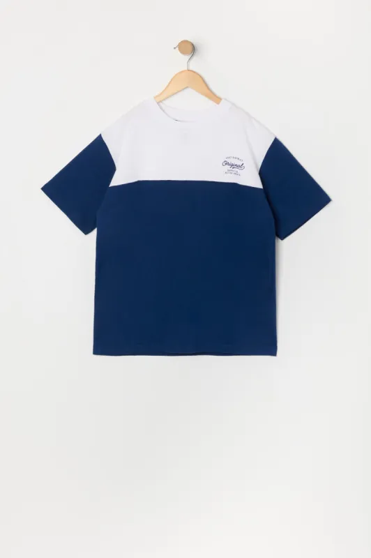 Boys East District Graphic Colourblock T-Shirt sold by Urban Planet