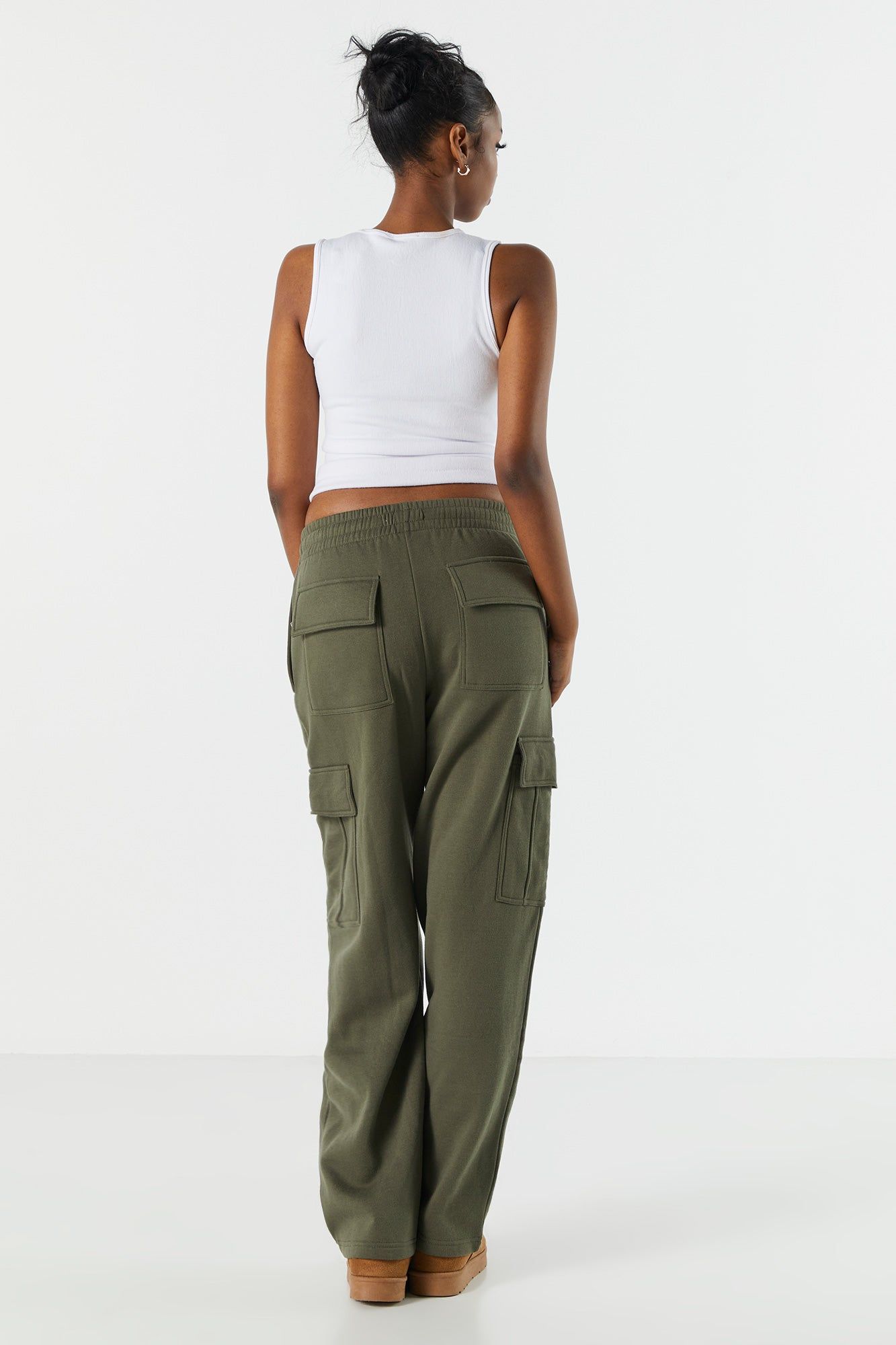 Fleece Wide Leg Cargo Pant sold by Urban Planet product image thumbnail 3
