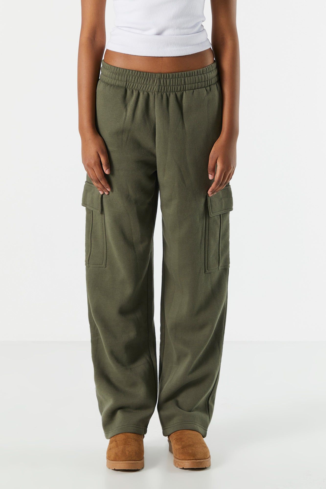 Fleece Wide Leg Cargo Pant sold by Urban Planet product image thumbnail 2