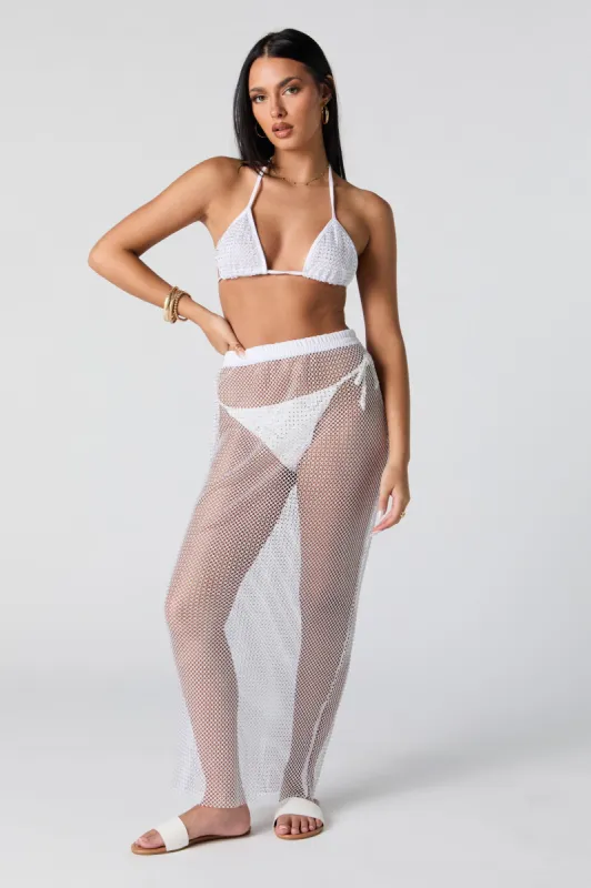 Jupe maxi couvre-maillot en filet avec pierres du Rhon sold by Urban Planet