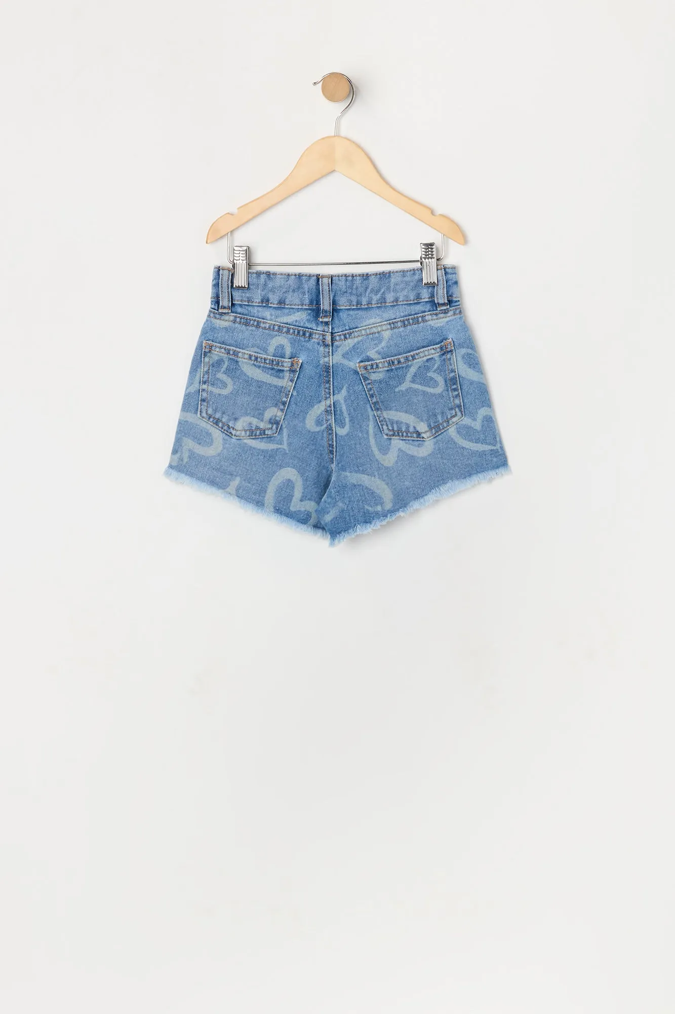 Girls Heart Print Denim Mom Short sold by Urban Planet product image thumbnail 2