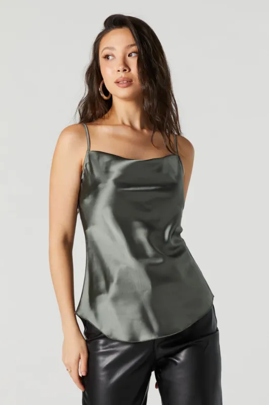 Satin Cowl Neck Cami sold by Urban Planet