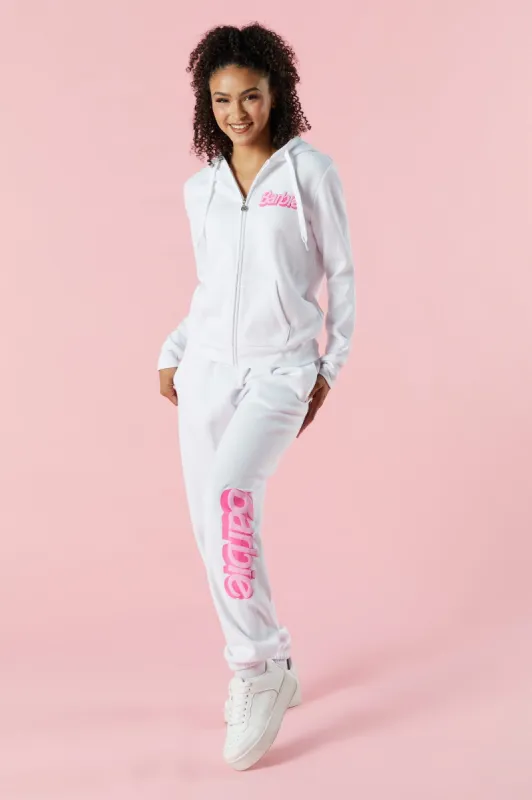 Barbie™ White Fleece Jogger sold by Urban Planet