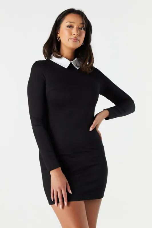 Collared Long Sleeve Mini Dress sold by Urban Planet