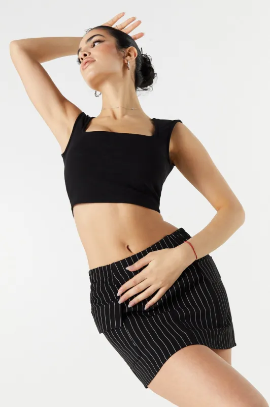 Pinstriped Pull On Cargo Mini Skirt sold by Urban Planet