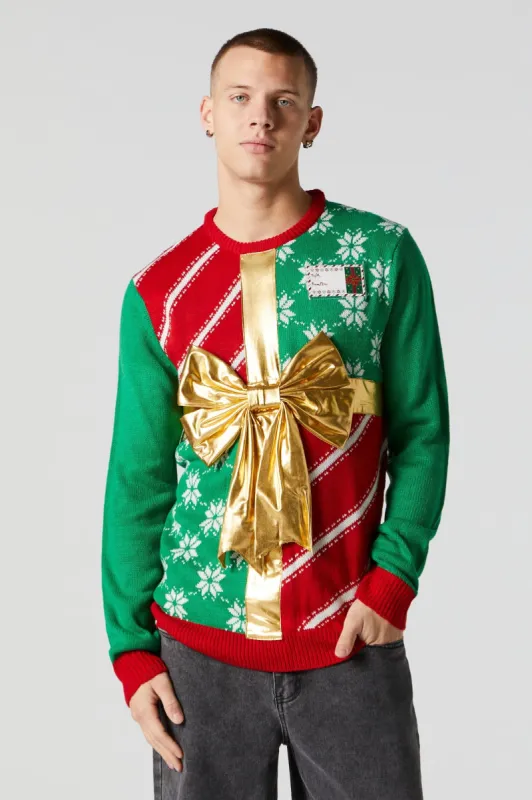 Gold Bow Xmas Sweater sold by Urban Planet