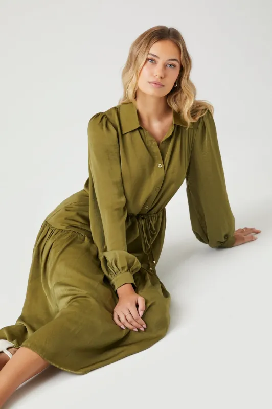 Robe midi boutonnée en satin sold by Urban Planet