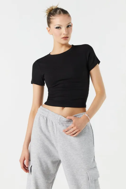 T-shirt ras du cou côtelé ultracourt sold by Urban Planet