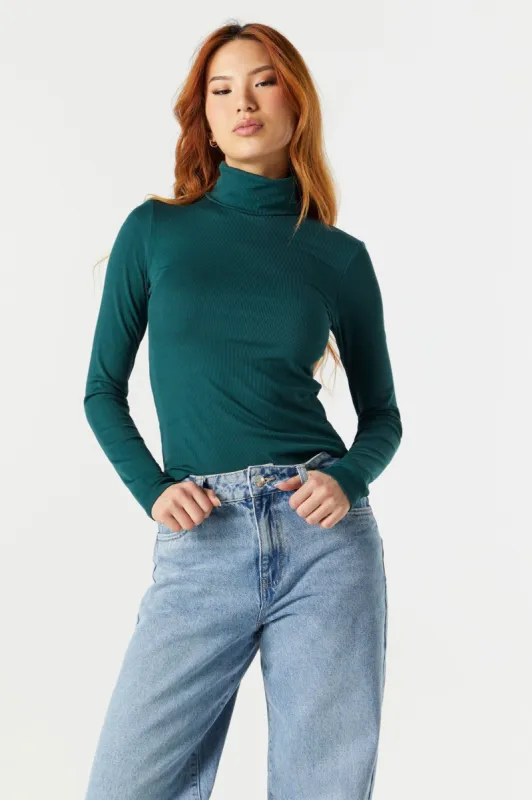 Solid Ribbed Long Sleeve Turtleneck sold by Urban Planet