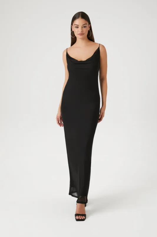 Robe maxi en filet à col châle sold by Urban Planet