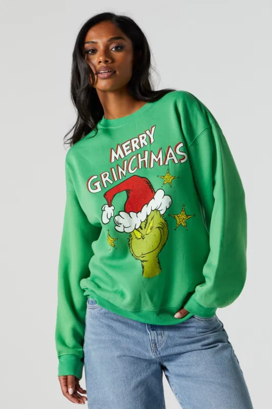 Merry Grinchmas Fleece Graphic Sweatshirt sold by Urban Planet