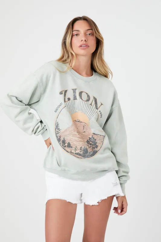 Zion National Park Graphic Sweatshirt made by Urban Planet