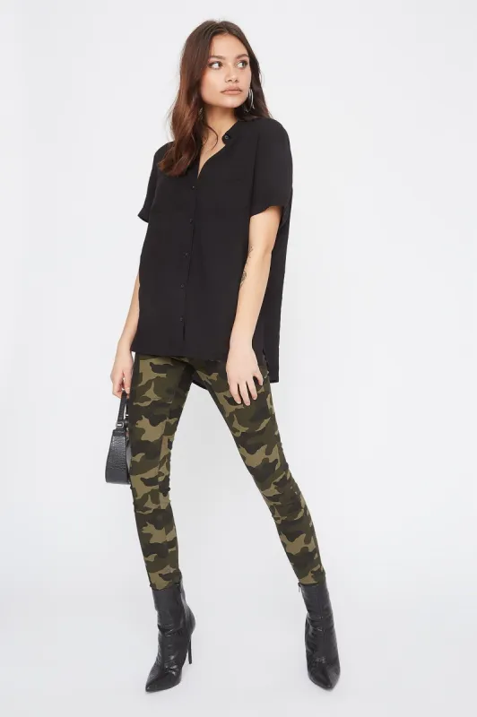 Button-Up Short Sleeve Shirt sold by Urban Planet