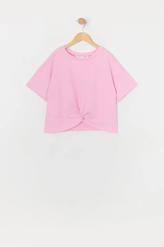 Girls Front Twist T-Shirt sold by Urban Planet