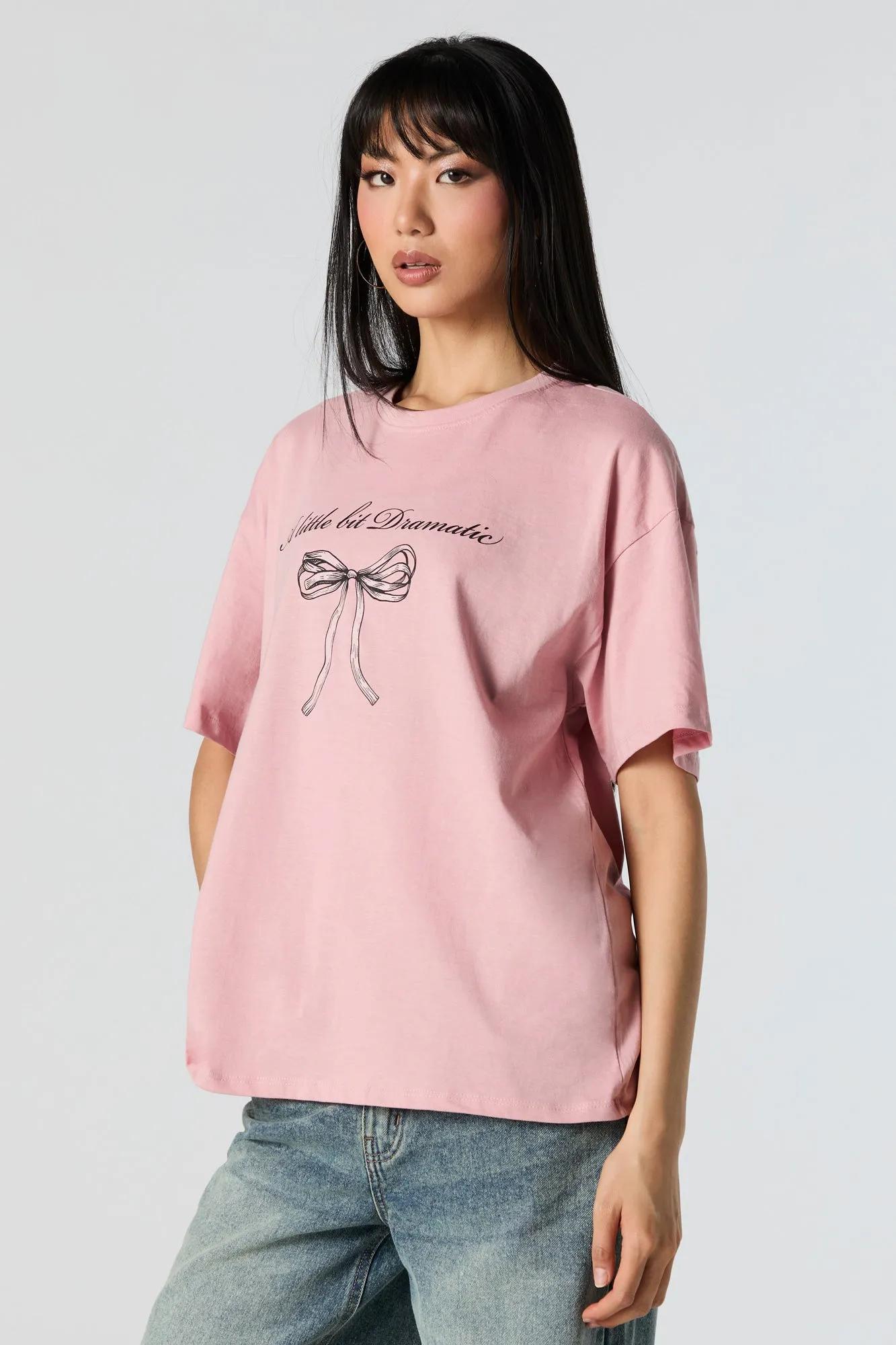 Little Bit Dramatic Graphic Boyfriend T-Shirt sold by Urban Planet