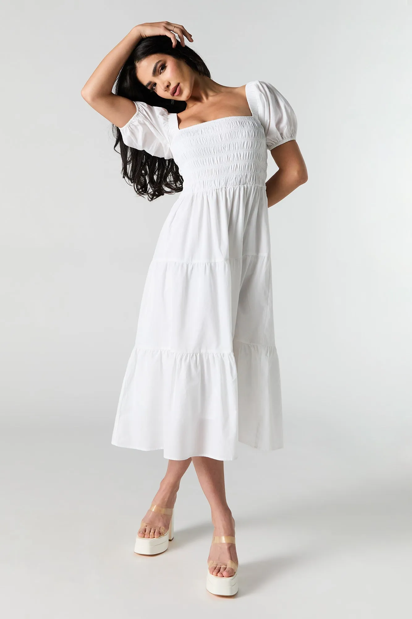 Robe midi volantée smockée sold by Urban Planet product image thumbnail 4