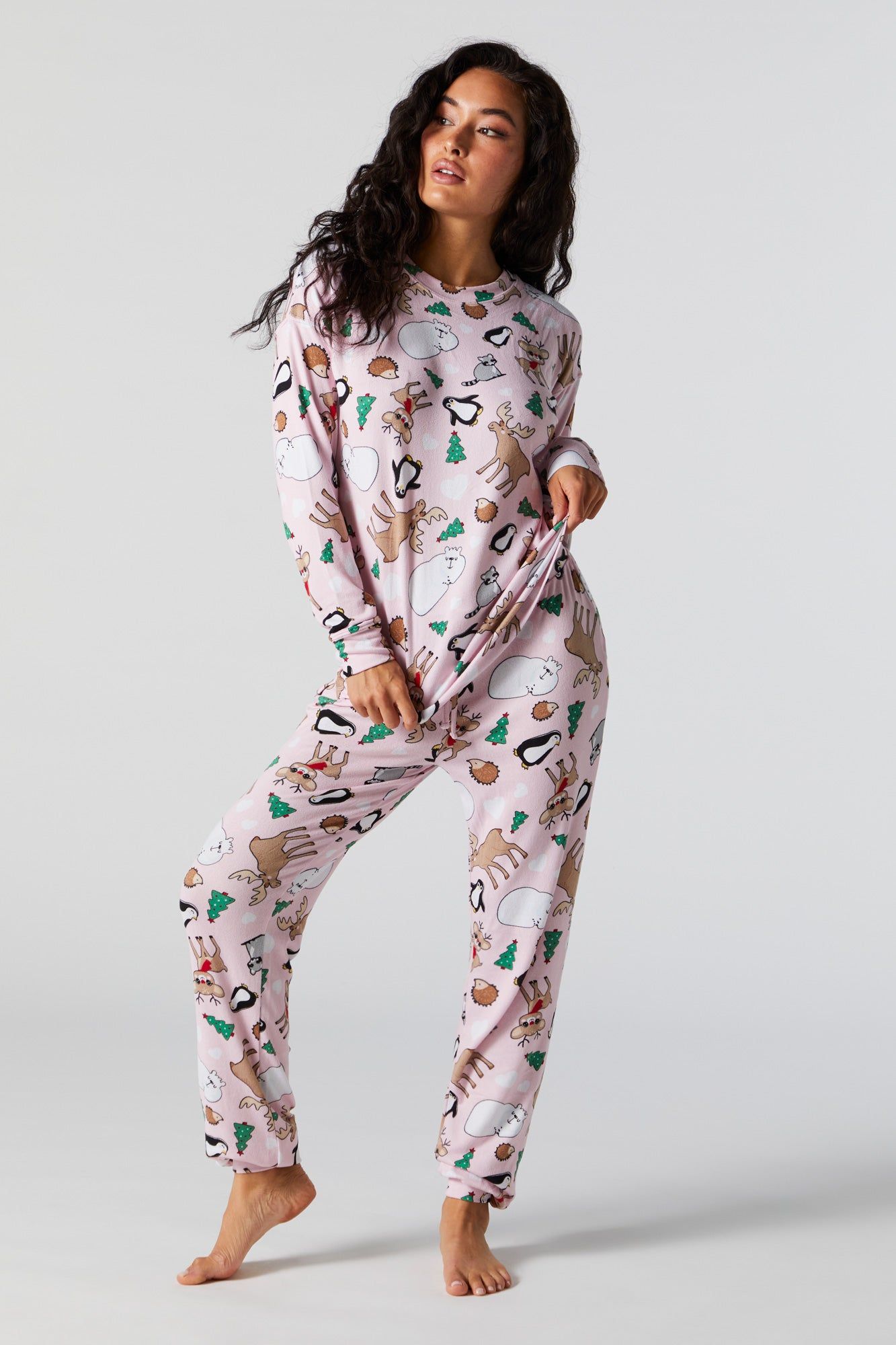 Xmas Animal Print 2 Piece Pajama Set sold by Urban Planet