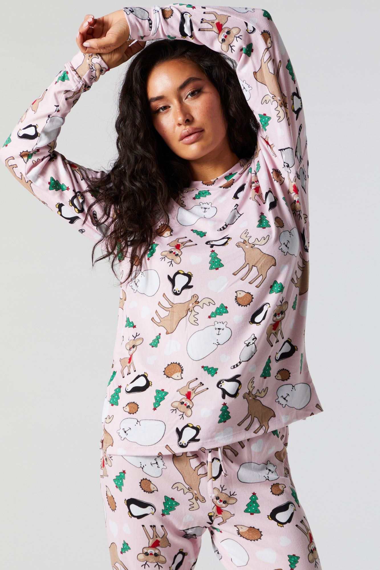 Xmas Animal Print 2 Piece Pajama Set sold by Urban Planet product image thumbnail 2