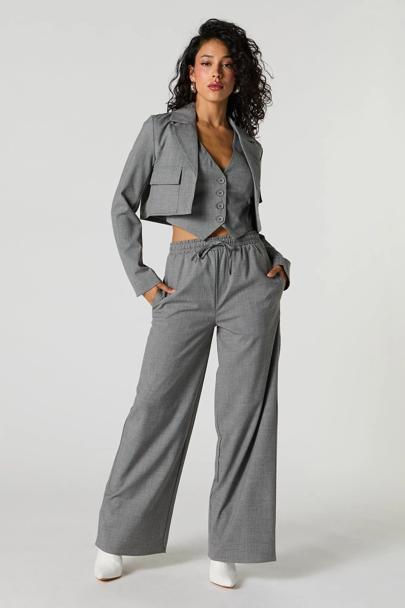 Open Front Cropped Blazer sold by Urban Planet product image thumbnail 3