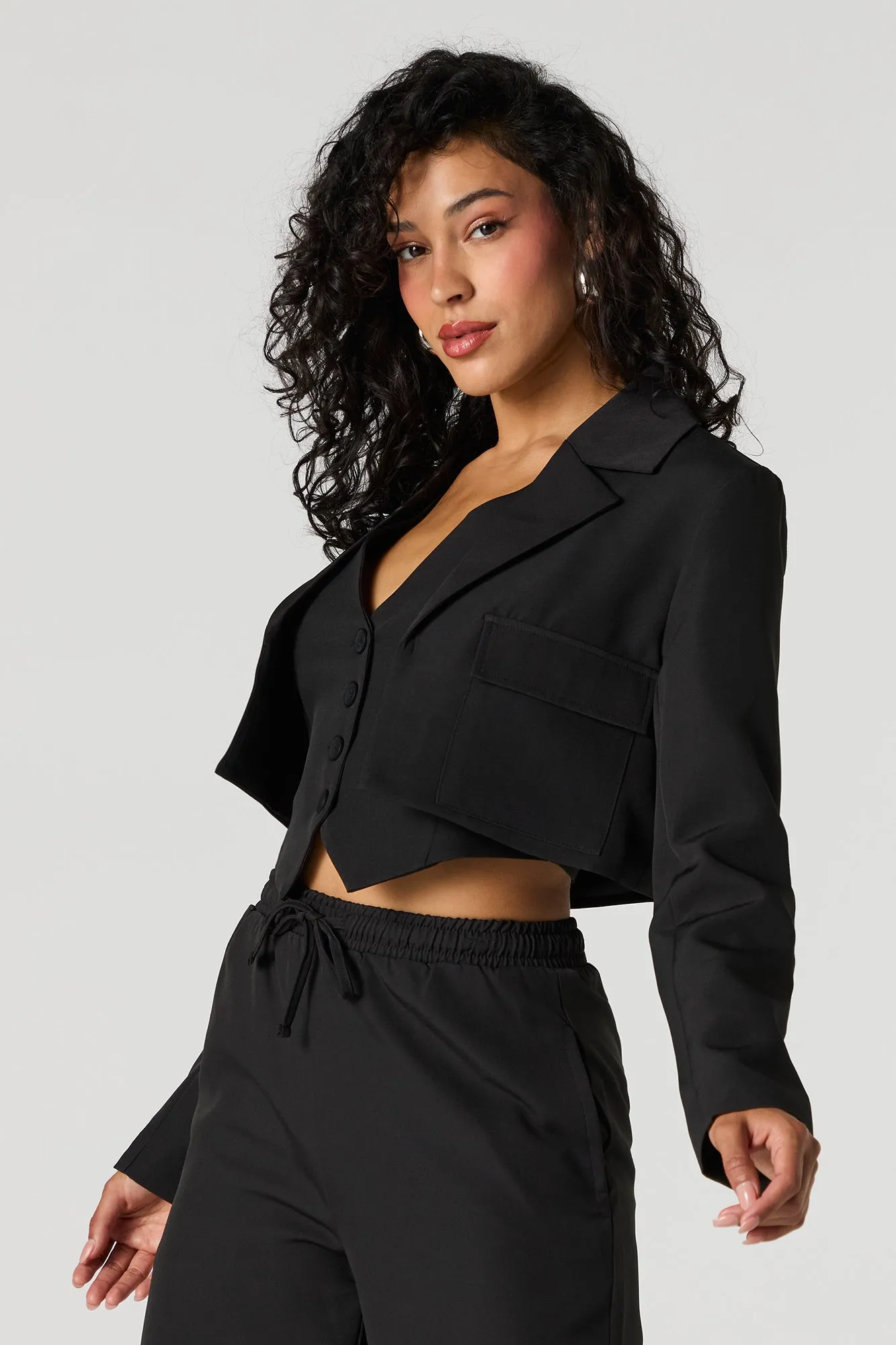 Open Front Cropped Blazer sold by Urban Planet product image thumbnail 4