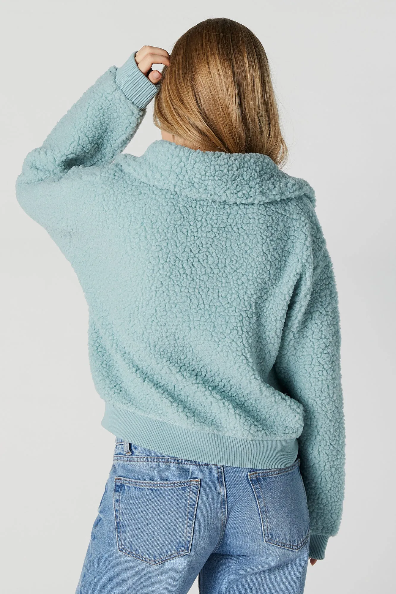 Sherpa Collared Zip-Up Jacket sold by Urban Planet product image thumbnail 5