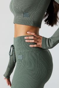 Haut Sommer Ray Active vert sans couture avec fermeture à glissière sold by Urban Planet
