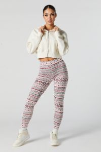 Legging en molleton avec motif jacquard et imprimé Coeur sold by Urban Planet