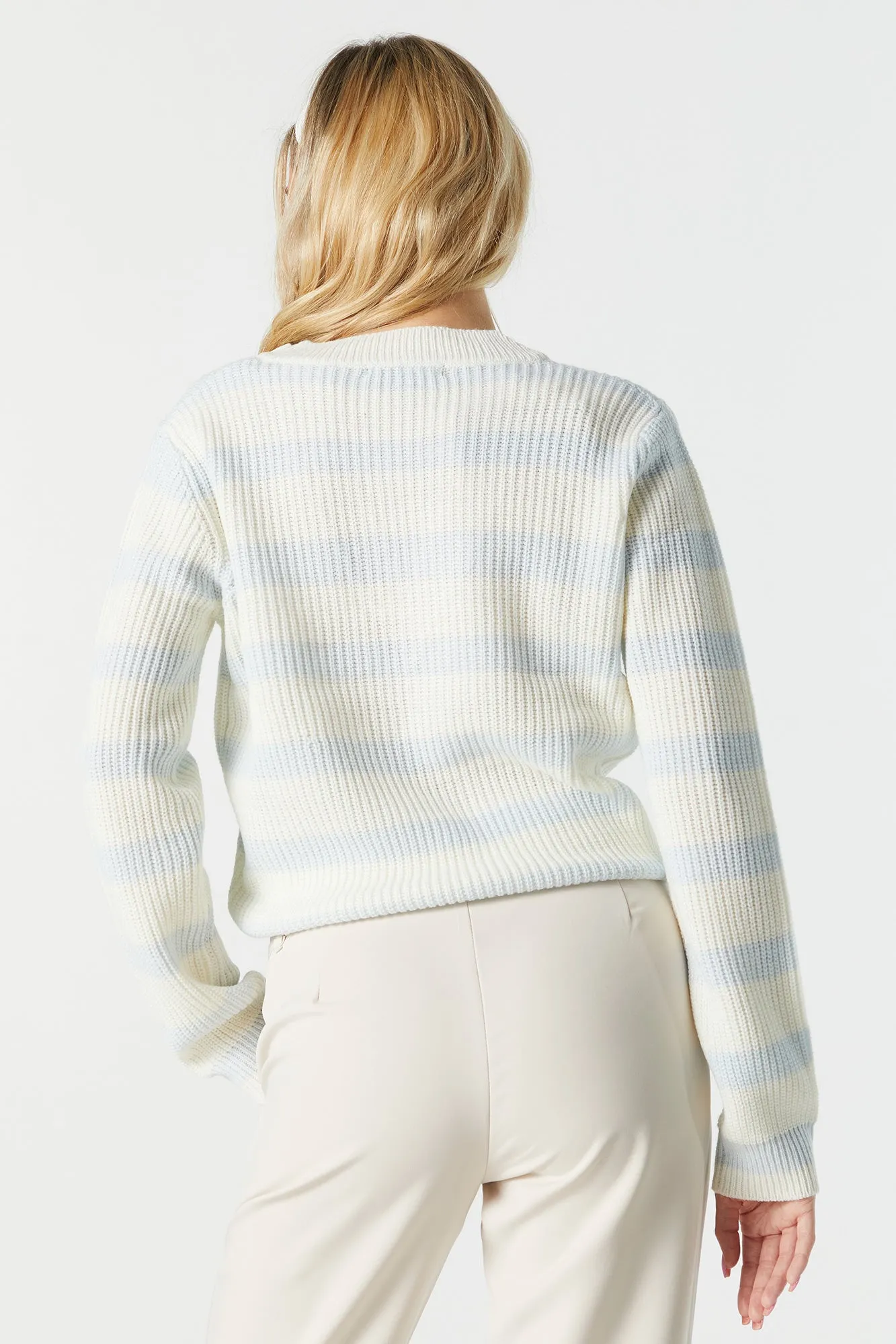 Chandail en tricot Rayé côtelé à encolure en V sold by Urban Planet product image thumbnail 5