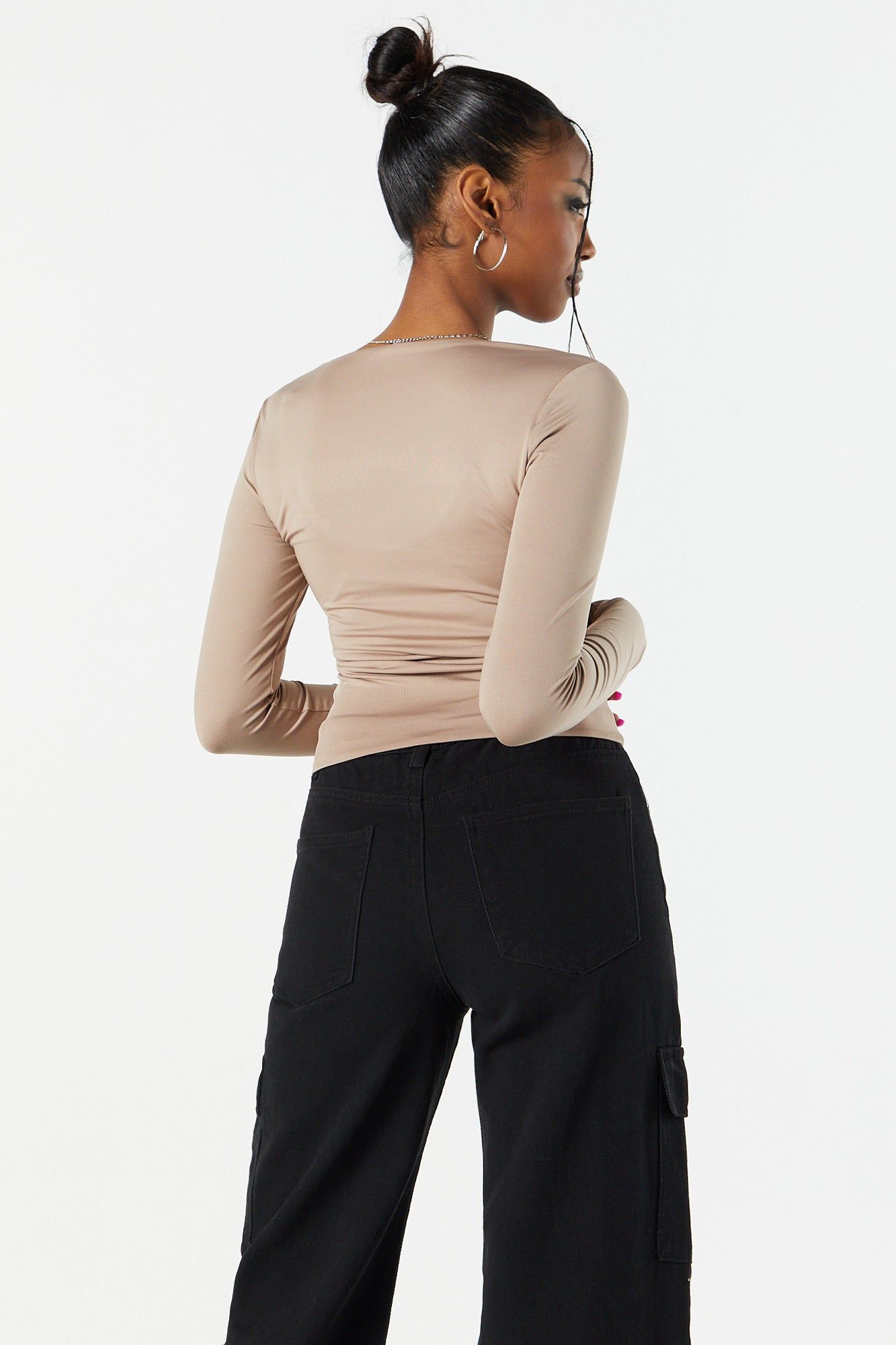 Solid Contour Scoop Neck Long Sleeve Top sold by Urban Planet product image thumbnail 8