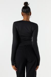 Solid Contour Scoop Neck Long Sleeve Top sold by Urban Planet