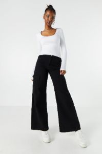Solid Contour Scoop Neck Long Sleeve Top sold by Urban Planet