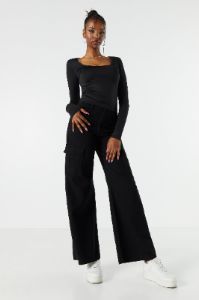 Solid Contour Scoop Neck Long Sleeve Top sold by Urban Planet