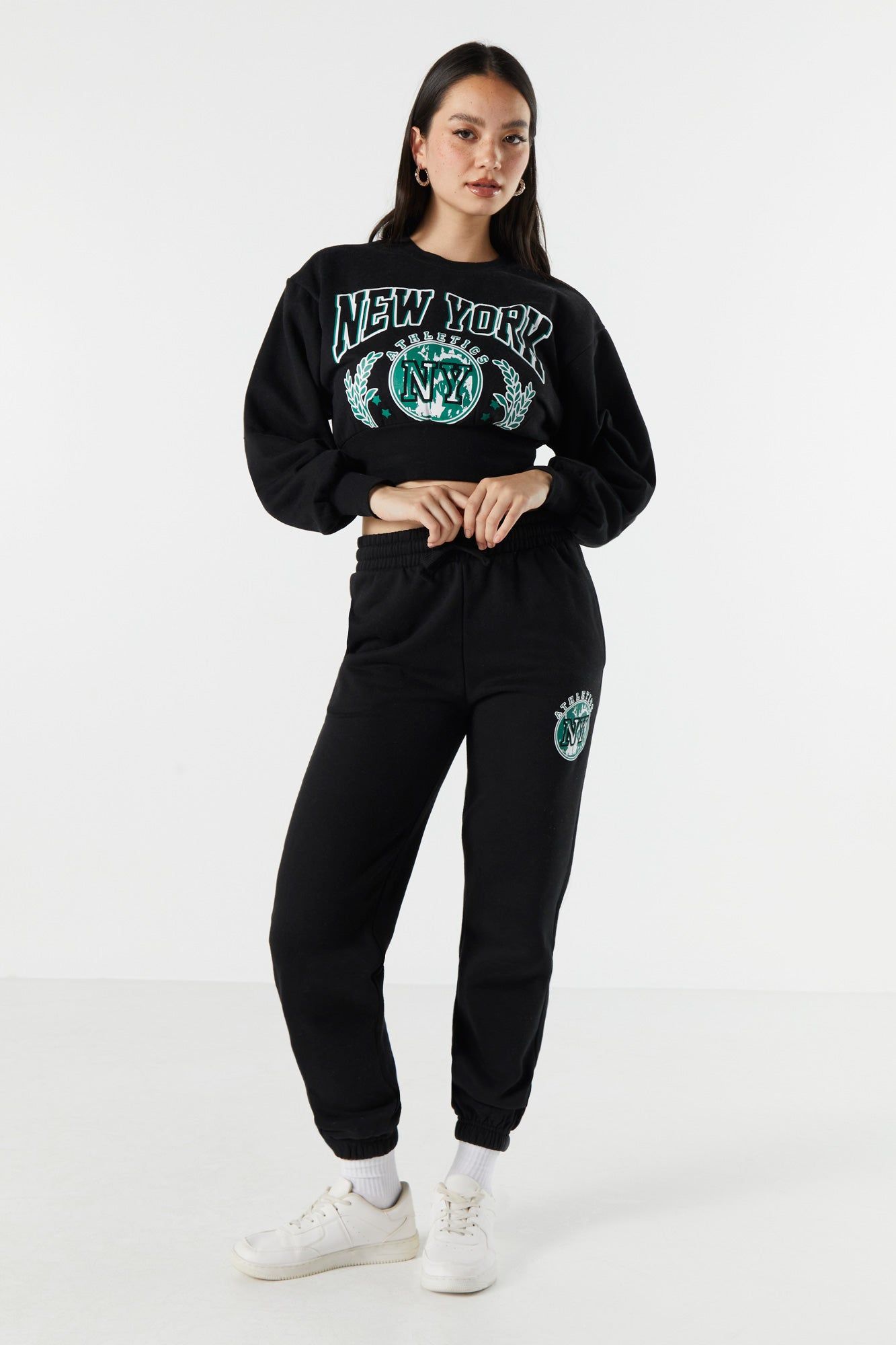 New York Graphic Fleece Cropped Sweatshirt sold by Urban Planet product image thumbnail 3